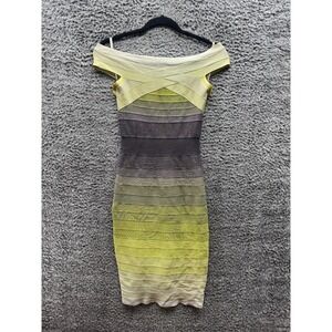 NWD Herve Lerge Off Shoulder Ombre Bandage Dress Multicolor Womens Size XS